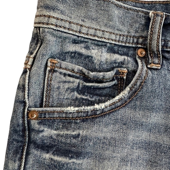Free People 100% Cotton Button Fly Distressed Jeans Short Pants Size 27 - Picture 16 of 16